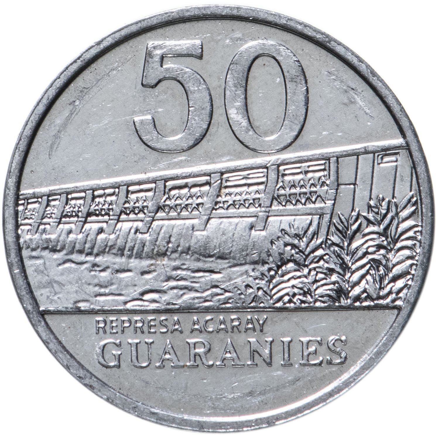 Paraguay | 50 Guaranies Coin | Acaray River | KM:191b | 2006 - 2019