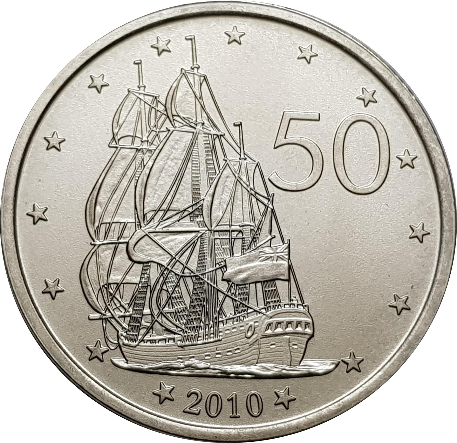 Cook Islands | 50 Cents Coin | Elizabeth II | Sailing Ship | Endeavour | KM:761 | 2010