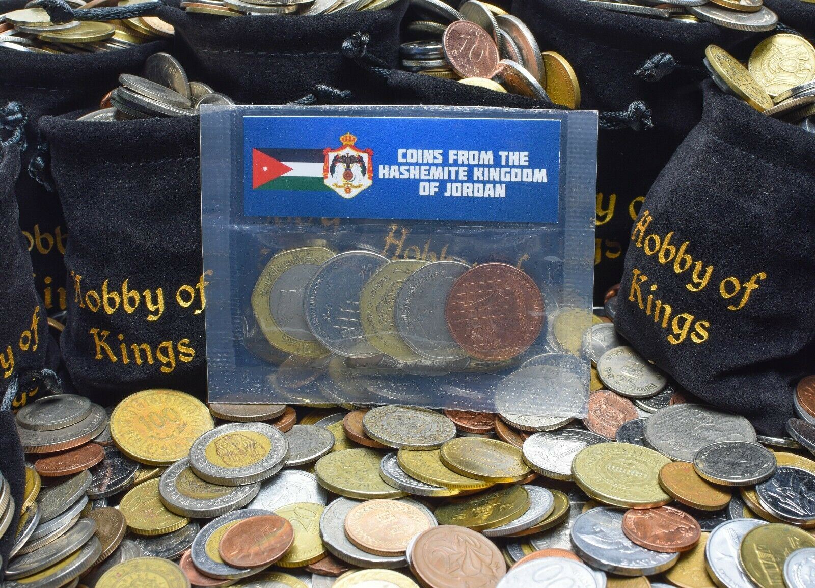 5 Mixed Coins From Jordan | Dinar | Qirsh | Piastres | Arabic symbols | Jordanian Kings | 1949 - 2020