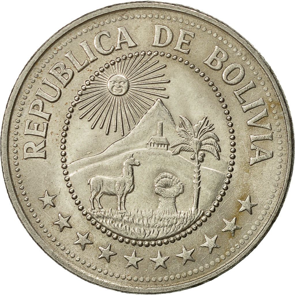 Bolivia | 5 Pesos Bolivianos | Coat of Arms | KM:197 | 1976-1980