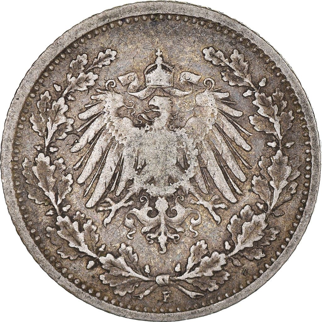 German Empire 1/2 Mark Coin | Deutsches Reich | Wilhelm II | Type 2 | KM17 | 1905 - 1919