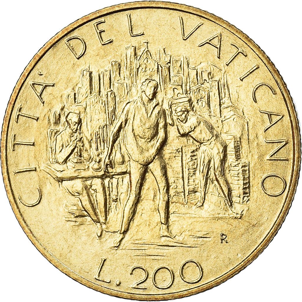 Vatikanstaten | 200 Lire-mønt | Johannes Paul II | Km:217 | 1989
