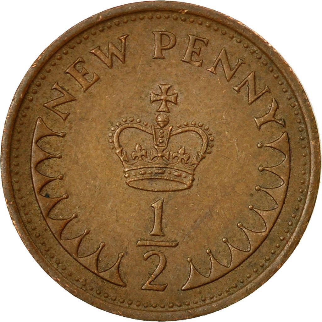 United Kingdom | 1/2 New Penny Coin | Elizabeth II | Km:914 | 1971 - 1981
