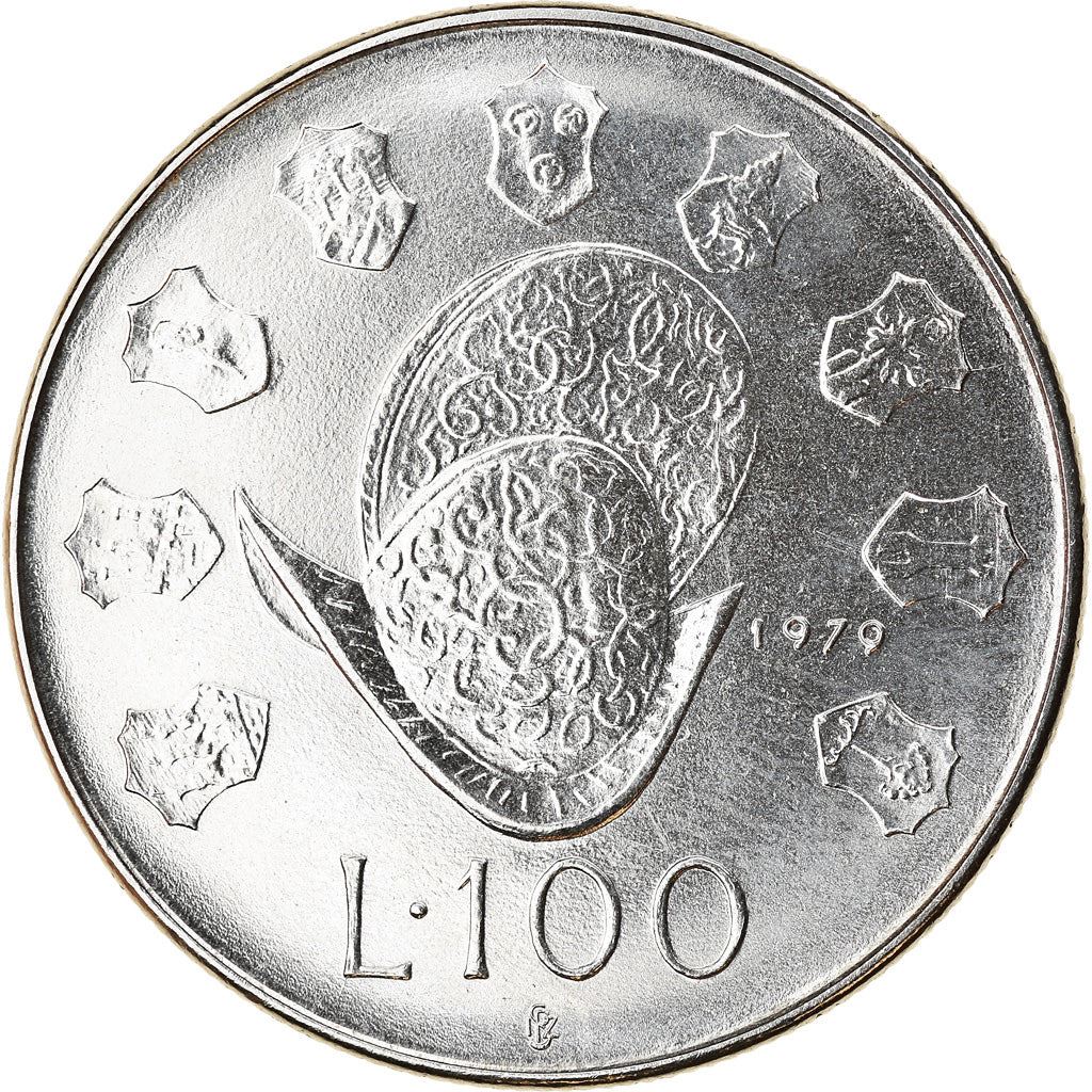 San Marino | 100 Lire Coin | Helmet | Km:95 | 1979