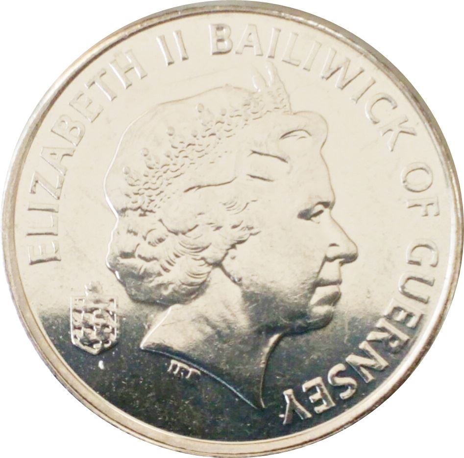 Guernsey 5 Pence Coin | Queen Elizabeth II | Sailing Boat | Yacht | KM97a | 2012