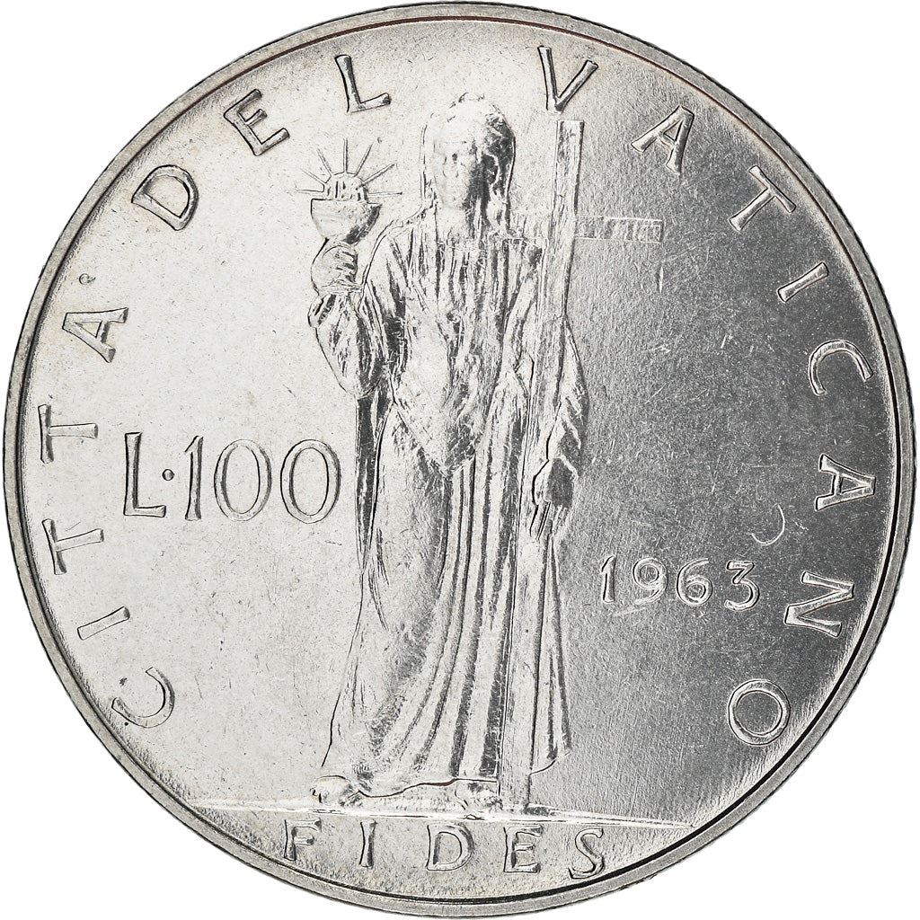 Vatican City | 100 Lire Coin | Paul VI | Km:82 | 1963 - 1965