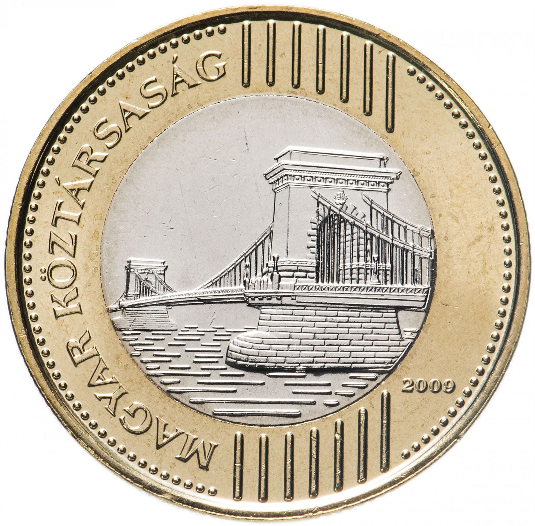 Hungary 200 Forint Coin | Szechenyi Chain Bridge | Budapest | KM826 | 2009 - 2011