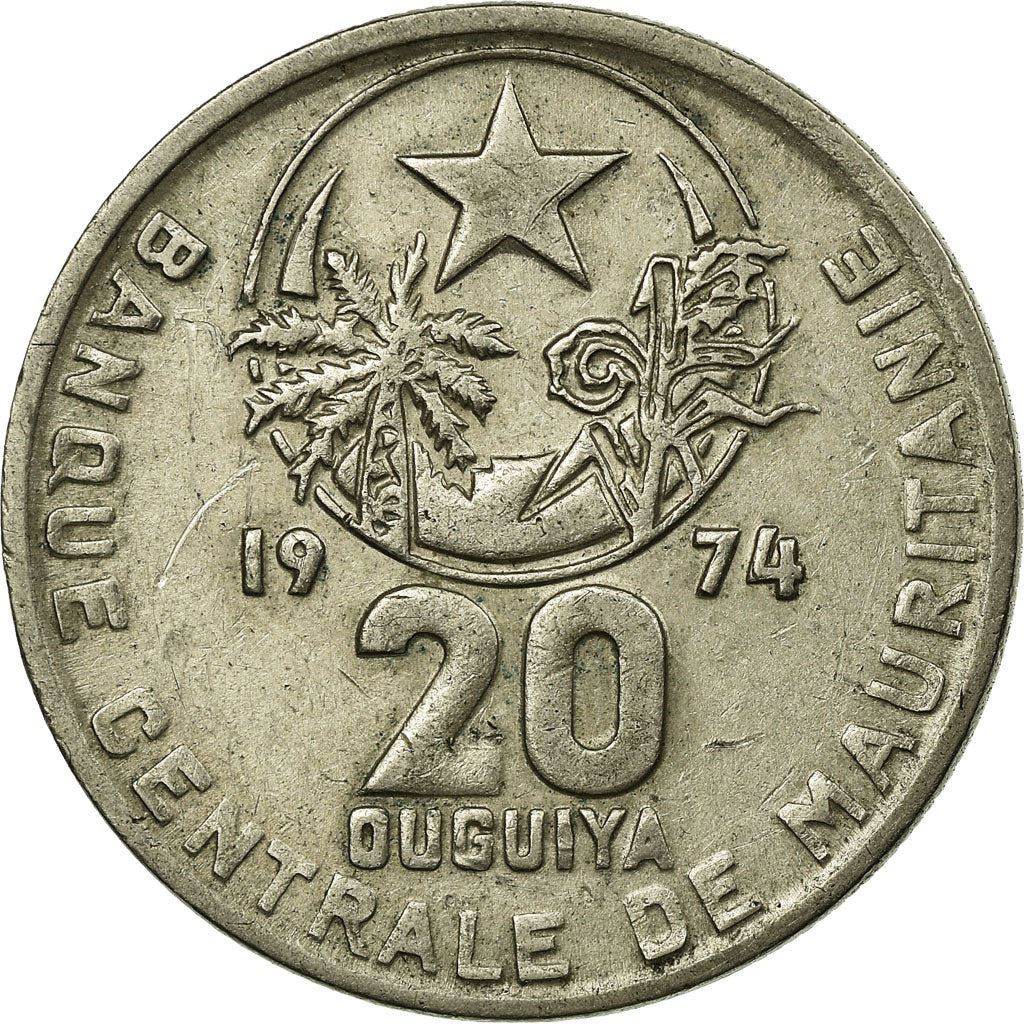 Mauritania | 20 Ouguiya Coin | Coat of Arms | Km:5 | 1973 - 2003