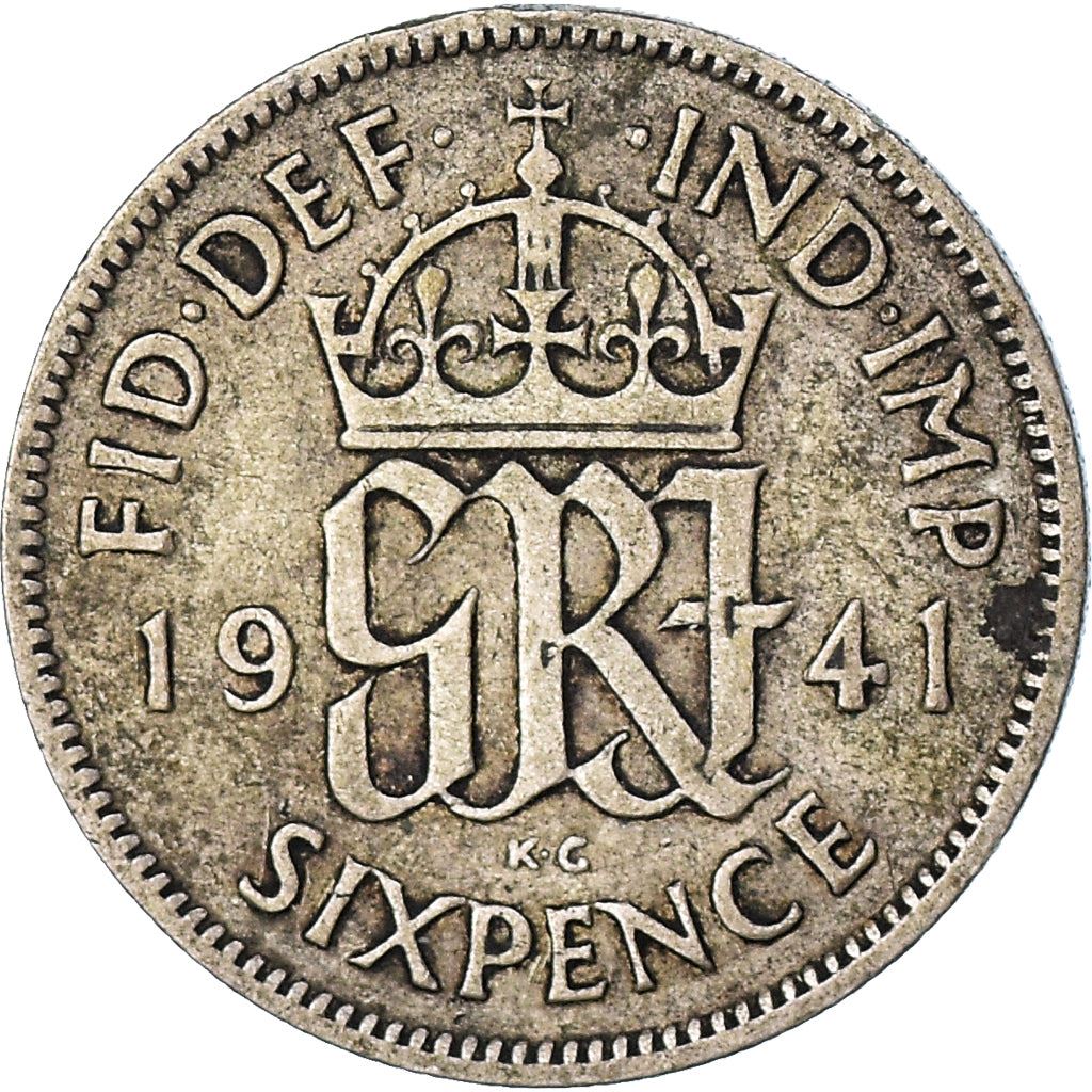 United Kingdom | 6 Pence Coin | George VI | KM:852 | 1937 - 1946