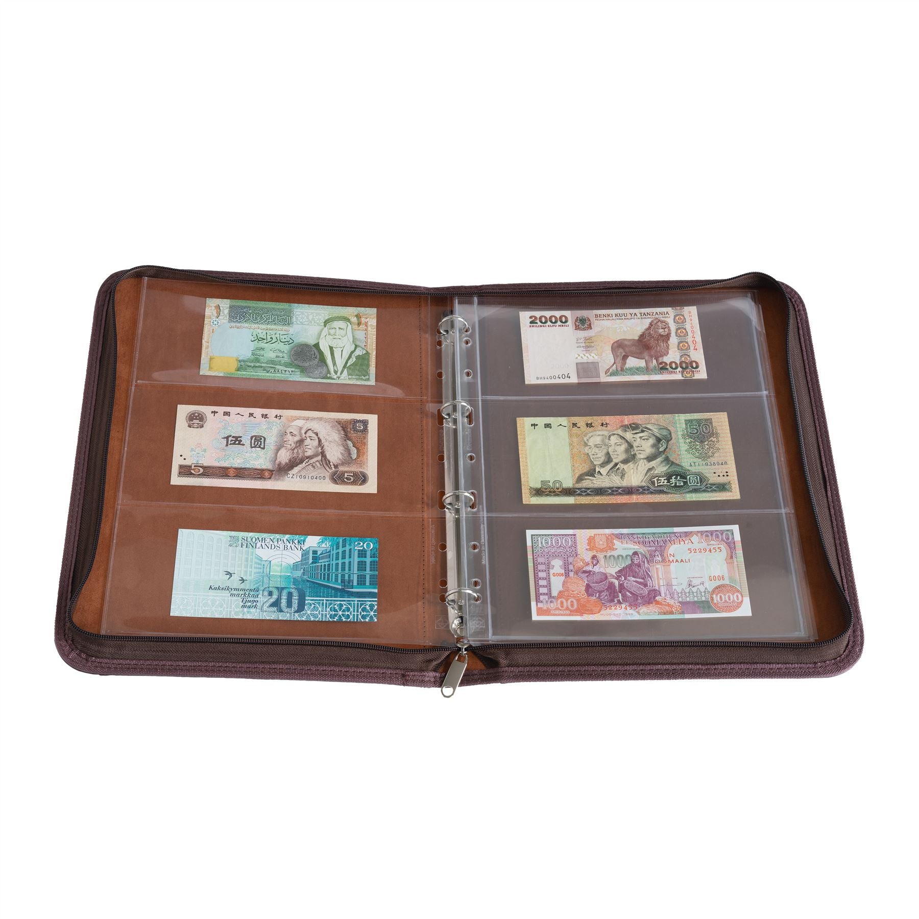 GRANDE KURT Portfolio Ring Binder | Coin and Banknote Album | Travel Case | Up to 30 Sheet Capacity | 350x270x35mm | 2 Color Options