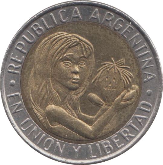 Argentina 1 Peso Coin | Unicef | Rag Doll | 1996