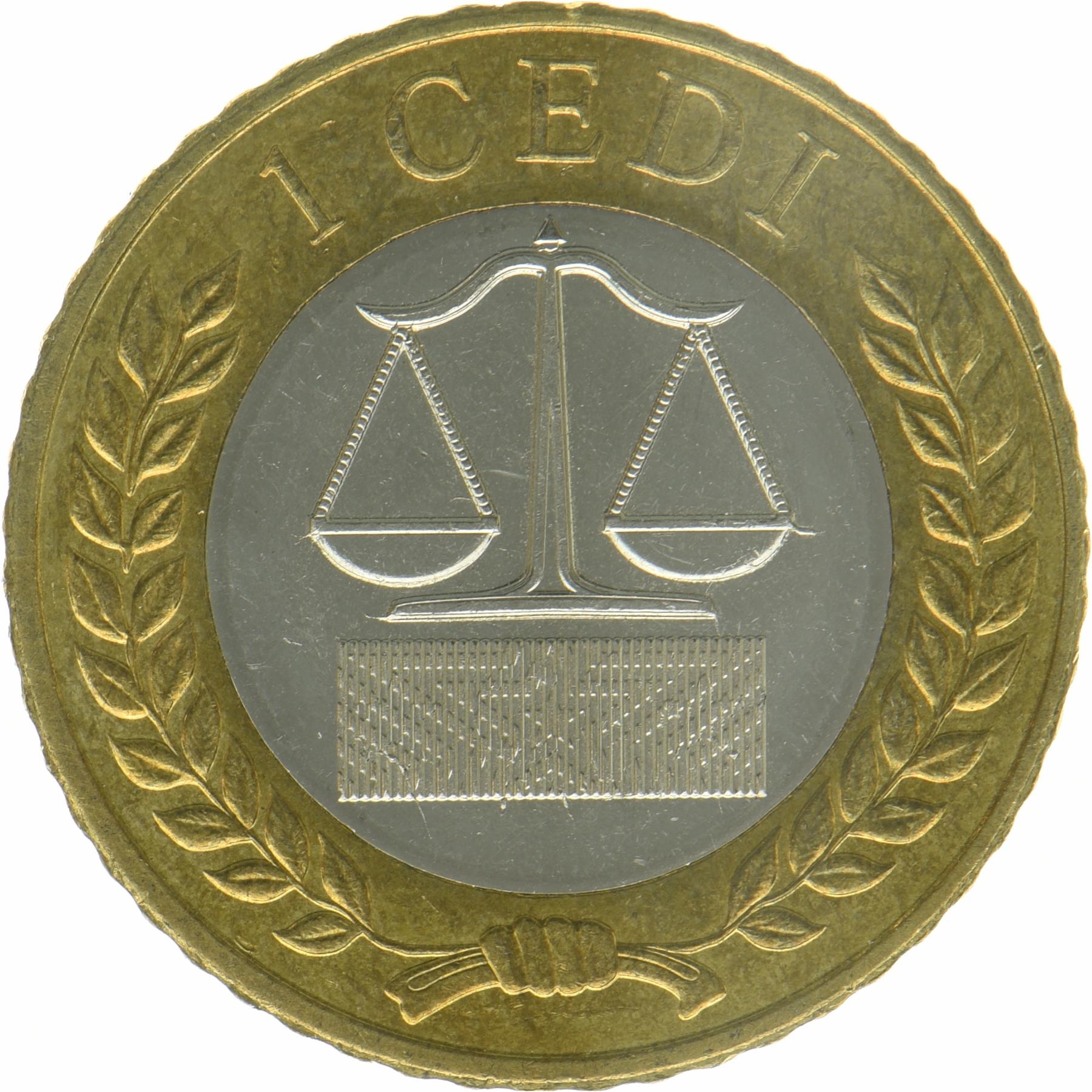 Ghana | 1 Cedi Coin | Scales | KM:177 | 2022