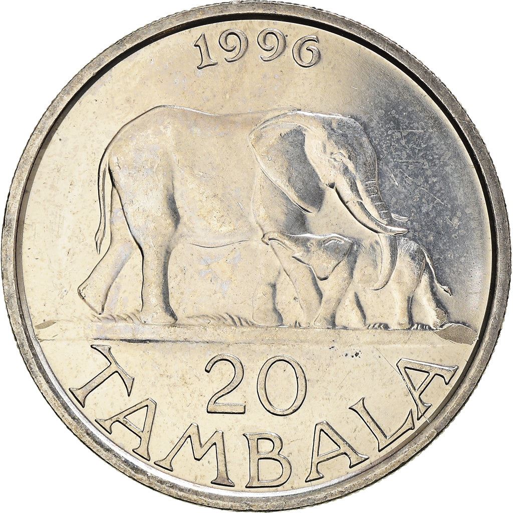Malawi Coin Malawian | 20 Tambala | President Bakili Muluzi | Elephant | KM29 | 1996 - 2003
