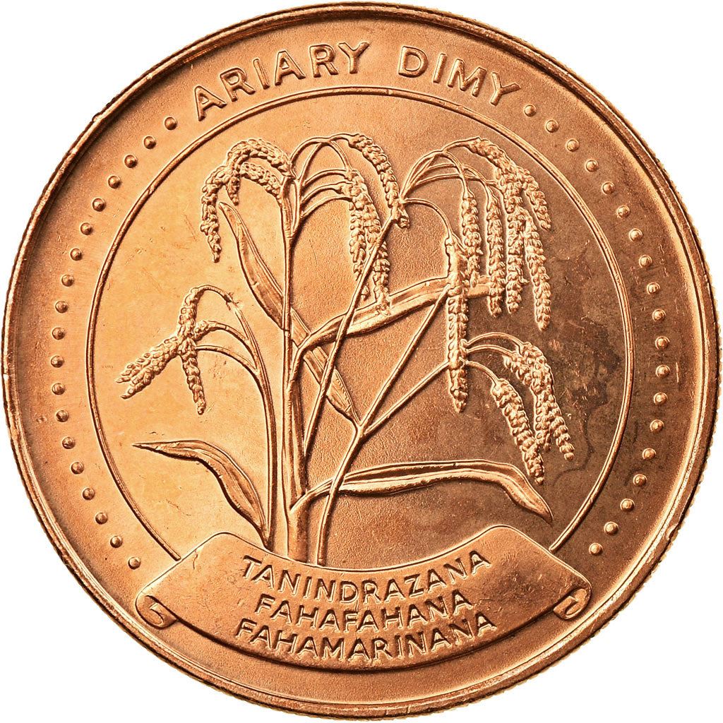 Madagaskaras | 5 Ariary moneta | Žvaigždė | Ryžiai | Km:23 | 1994 - 1996