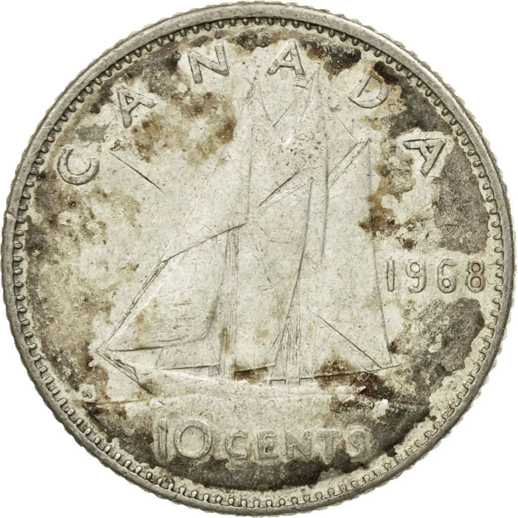 Canada | 10 Cents Coin | Silver | 2nd portrait | KM:72 | 1968