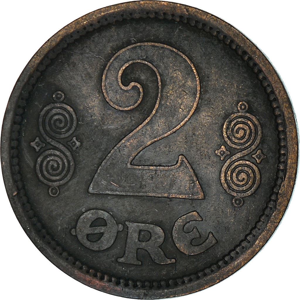 Denmark | 2 Ore Coin | Monogram | Km:813 | 1913 - 1923