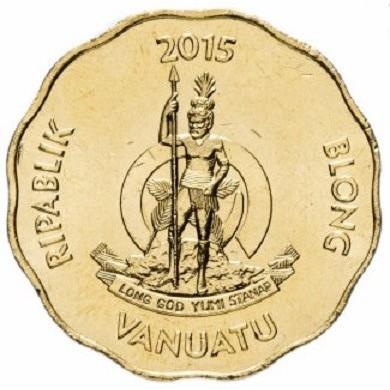 Vanuatu | 100 Vatu Coin | Melanesian Warrior | Parliament House | Schön:125 | 2015