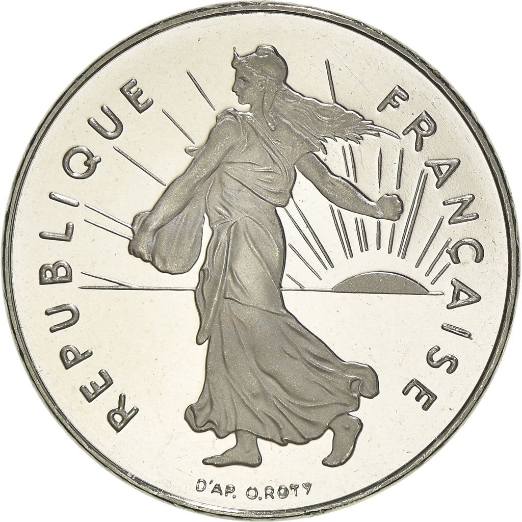 French 1 Franc Coin | Signature D'AP. O.ROTY | proof | KM925.2 | France | 1991 - 2001