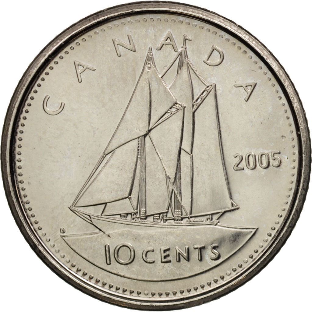 Canada | 10 Cents Coin | Nickel plated steel | KM:492 | 2003-2022