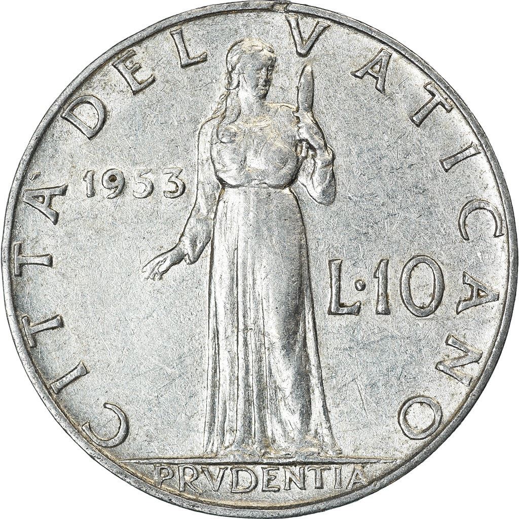 Vatican City | 10 Lire Coin | Pius XII | Km:52 | 1951 - 1958