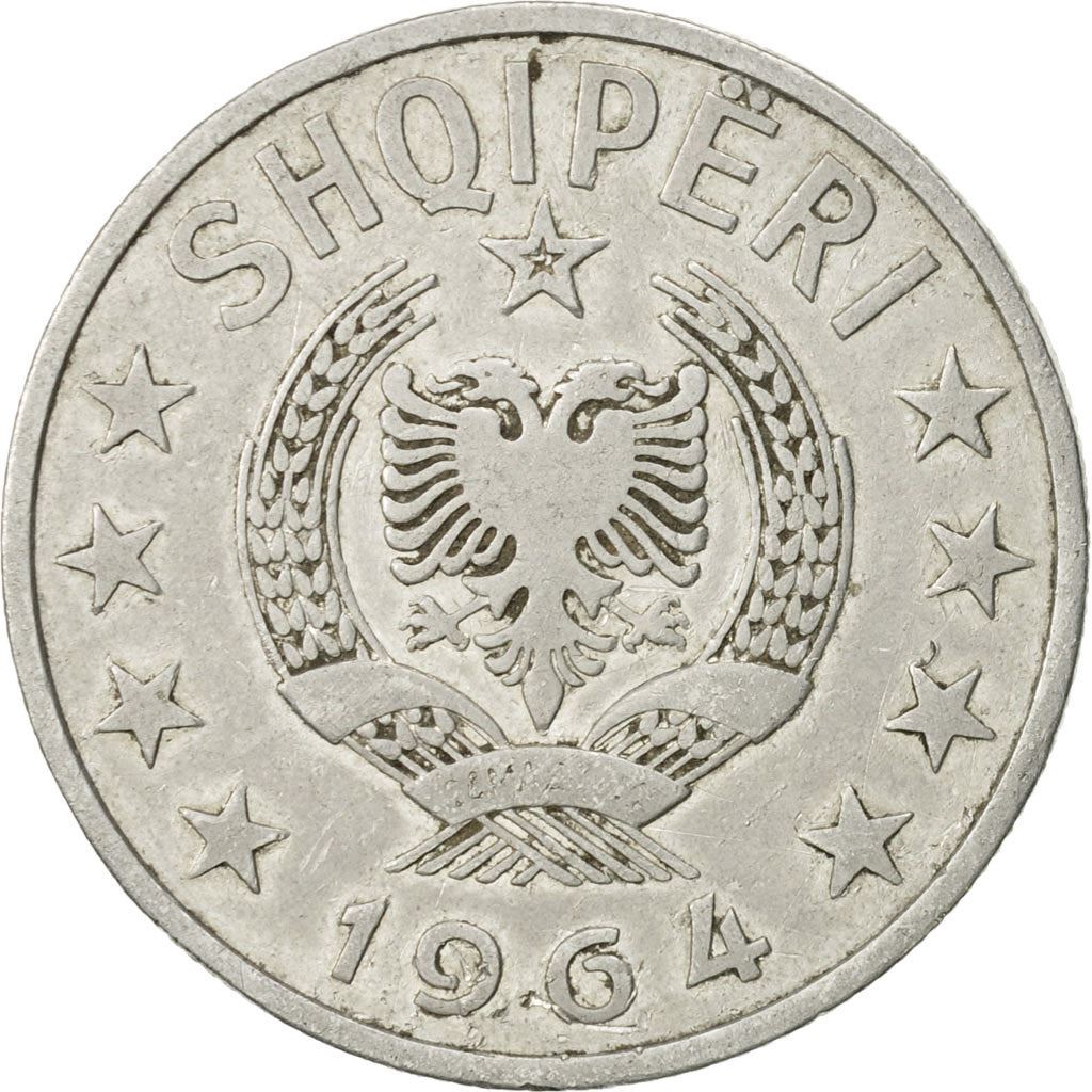 Albania | 1 Lek Coin | Aluminium | Coat of Arms | Double-Headed Eagle | Bird | Km:43 | 1964