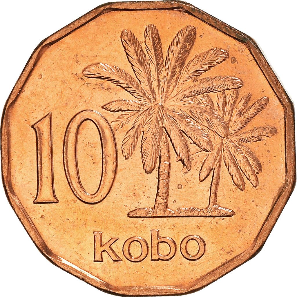 Nigeria | 10 Kobo Coin | Oil palms | Km:12 | 1991