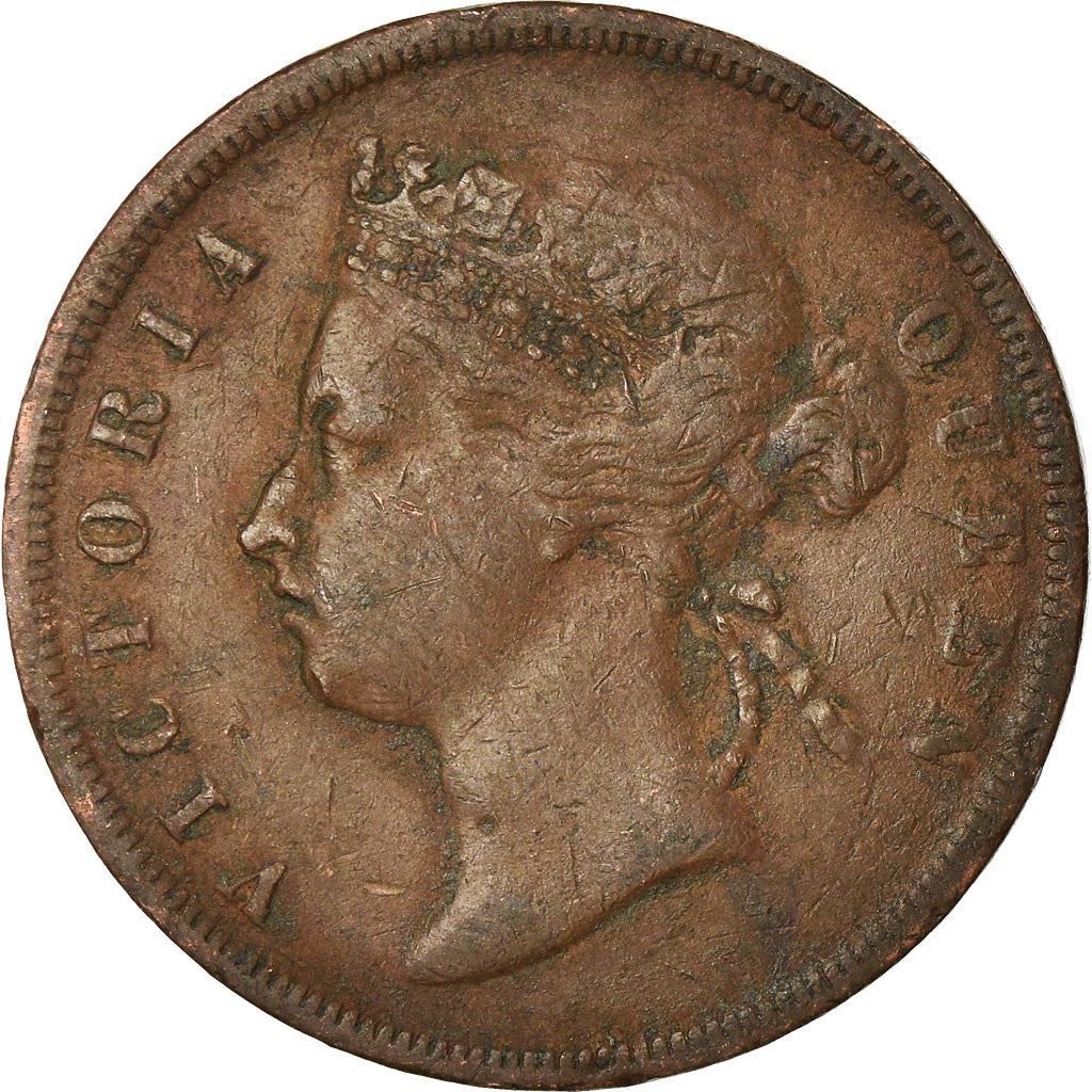 Straits Settlements | 1 Cent Coin | Queen Victoria | Copper | KM:9 | 1872-1883