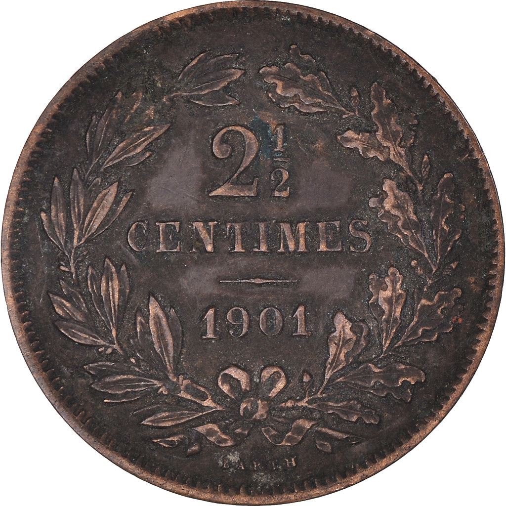 Luxembourg Coin Luxembourger 2.5 Centimes Coin | Willem III | Adolphe | Guillaume IV | KM21 | 1854 - 1908