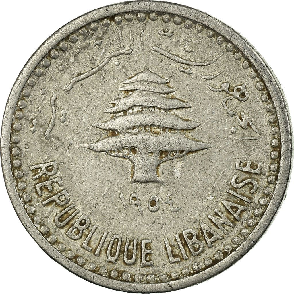 Libanon Mynt 5 Qirush Mynt | Sedertre | KM18 | 1954