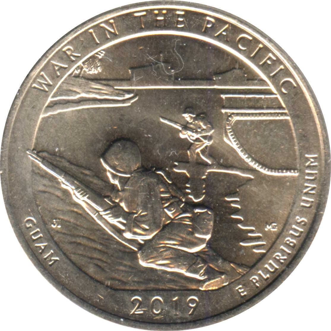United States | ¼ Dollar Coin | Copper-nickel clad copper | War in the Pacific National Historical Park, Guam | KM:696 | 2019