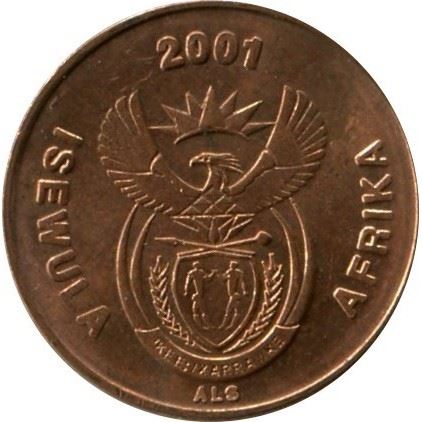 South Africa 1 Cent Coin | Ndebele Legend - ISEWULA AFRIKA | KM221 | 2000 - 2001