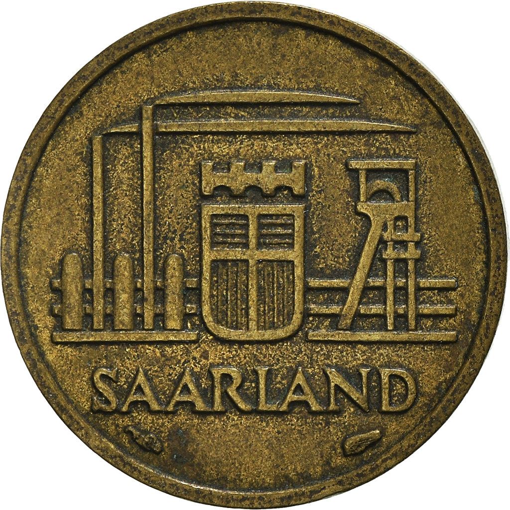 Saar | 10 Franken Coin | Industrial scene | Km:1 | 1954