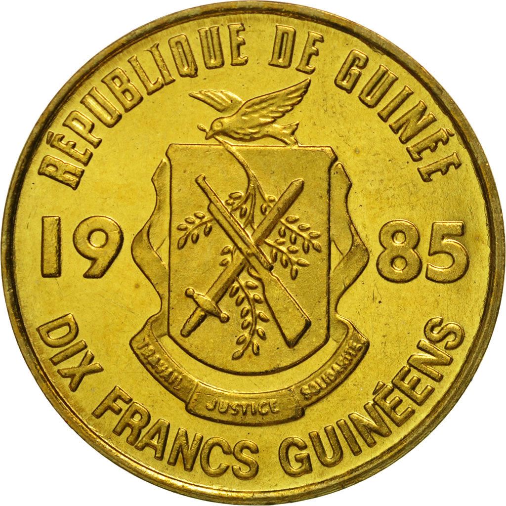 Guinea | 10 Francs Guineens Coin | Palm leaf | Km:52 | 1985