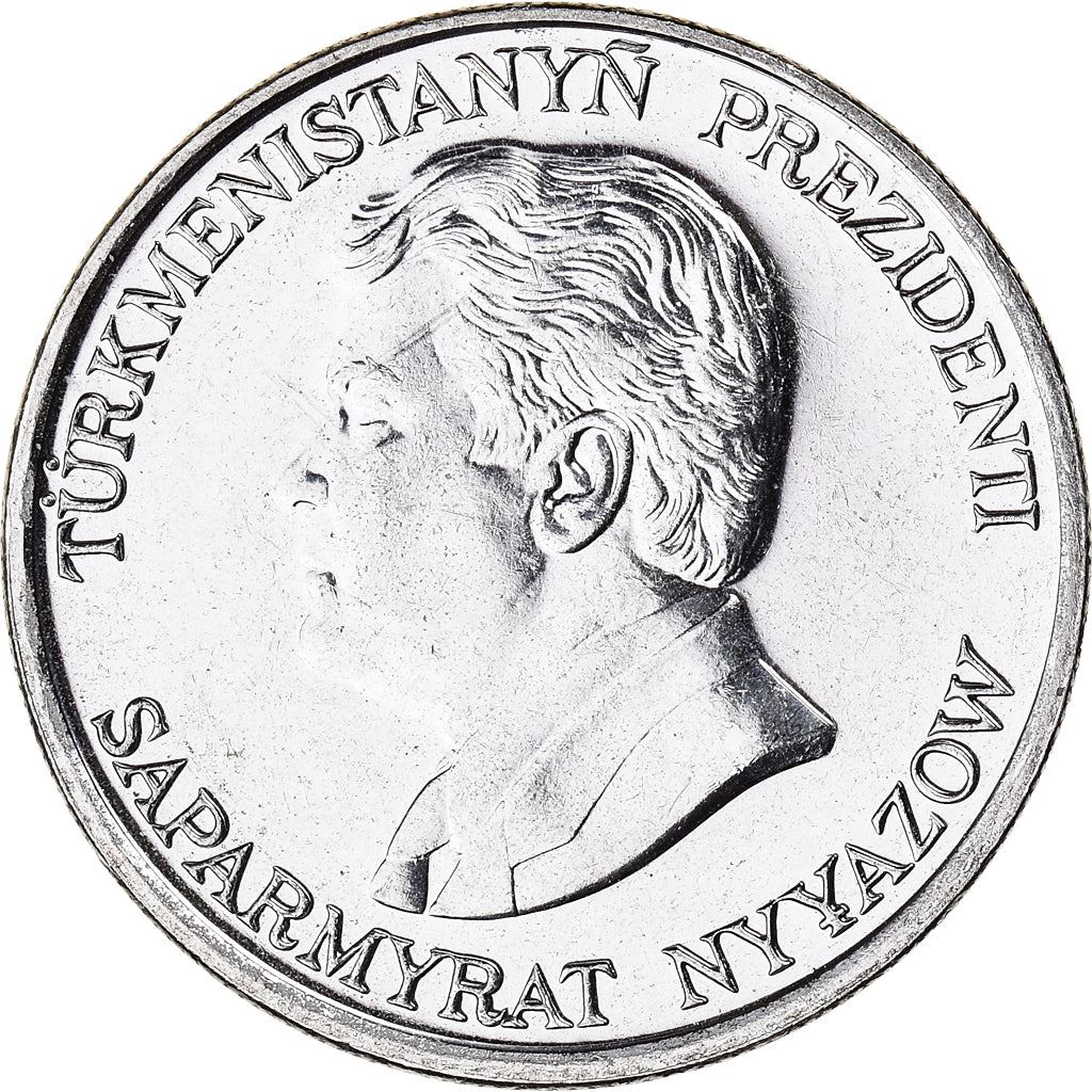Turkmenistan 50 Tenne Coin | Saparmurat Niyazov | Cornucopia | KM5 | 1993