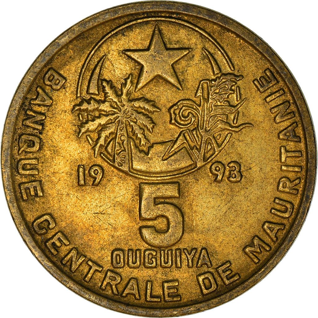 Mauritania | 5 Ouguiya Coin | Coat of Arms | Km:3 | 1973 - 2003