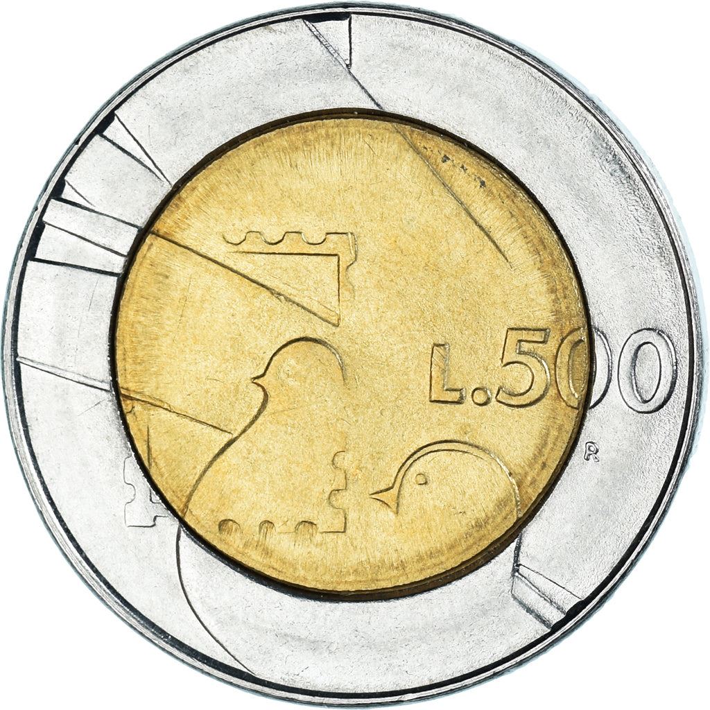 San Marino | 500 Lire Coin | Anniversary of San Marino | Km:256 | 1990
