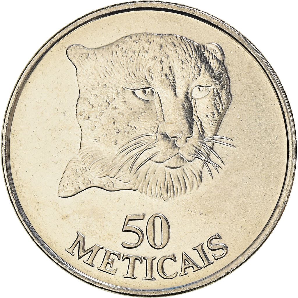 Mozambique 50 Meticais Coin | Leopard | KM119 | 1994