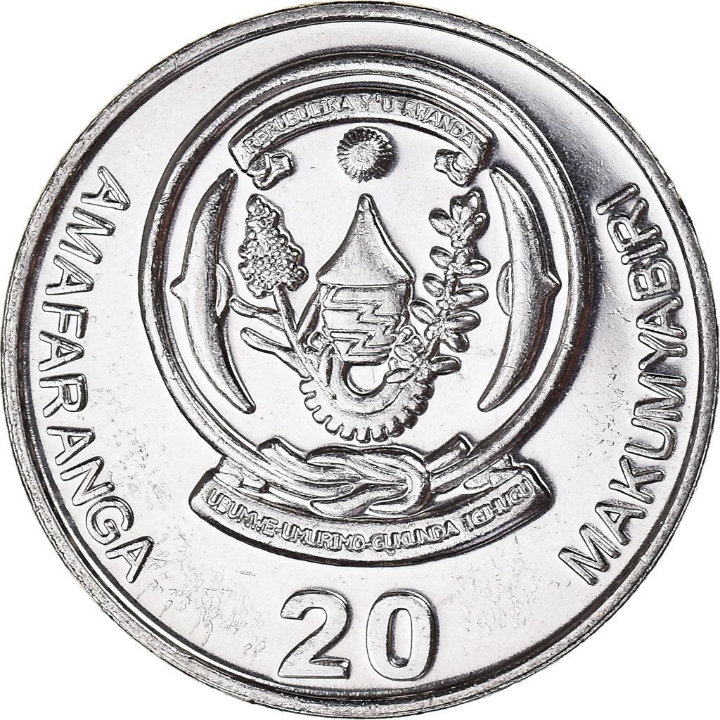 Rwanda | 20 Amafaranga Coin | Tea Plants | Km:25 | 2003
