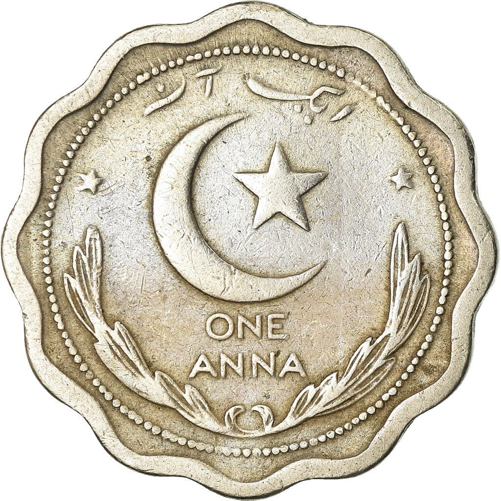 Pakistan | 1 Anna Coin | Crescent Moon | Km:3 | 1948 - 1952