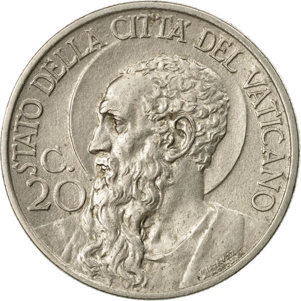 Vatican City | 20 Centesimi Coin | St. Paul | Nickel | KM:3 | 1929-1937