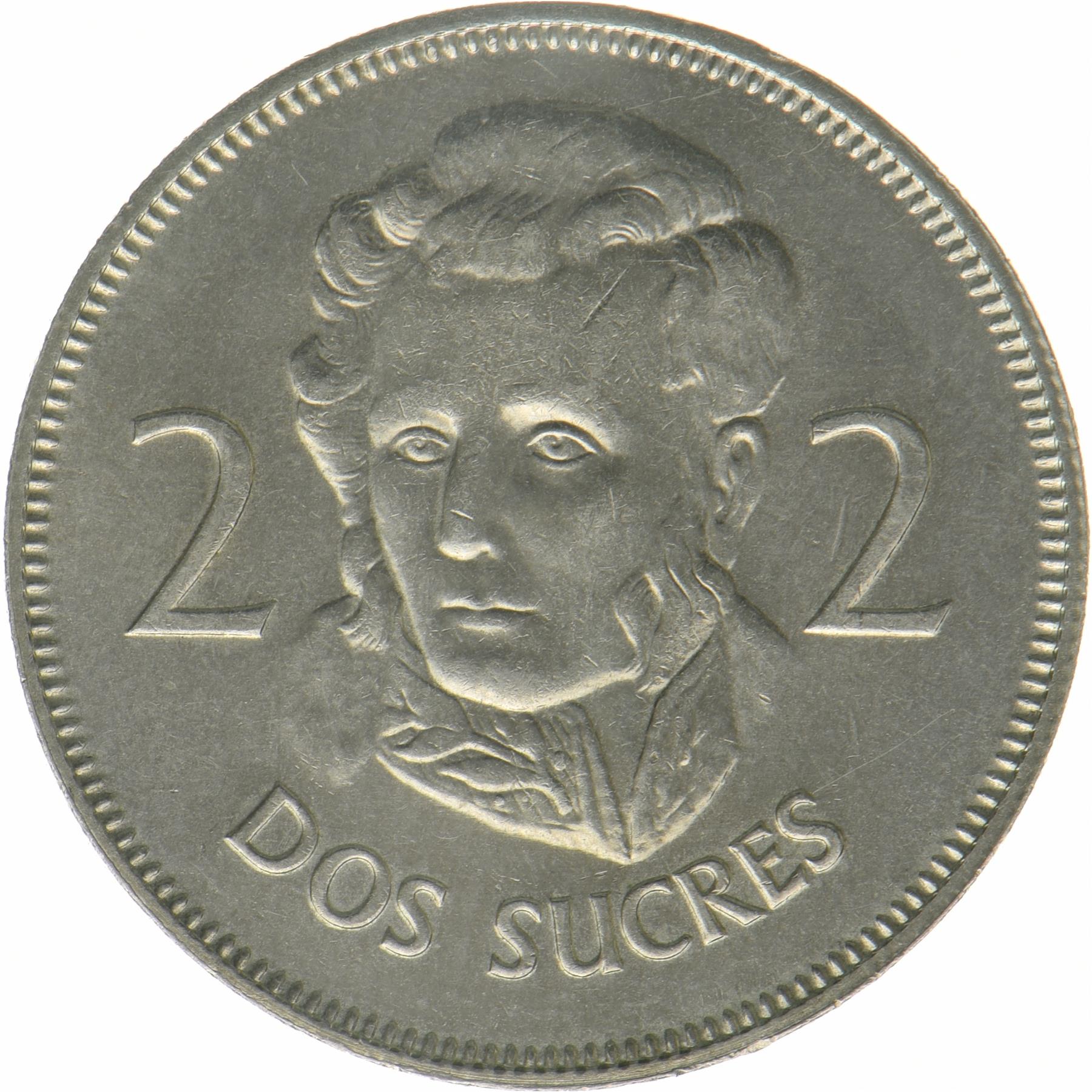 Ecuador | 2 Sucres Coin | Antonio José de Sucre | KM:82 | 1973