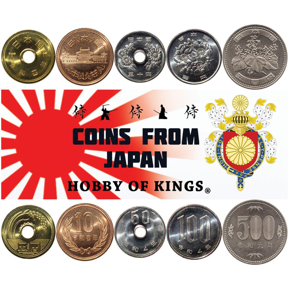 Japan | 5 Coin Set | 5 10 50 100 500 Yen | 2019 - 2025