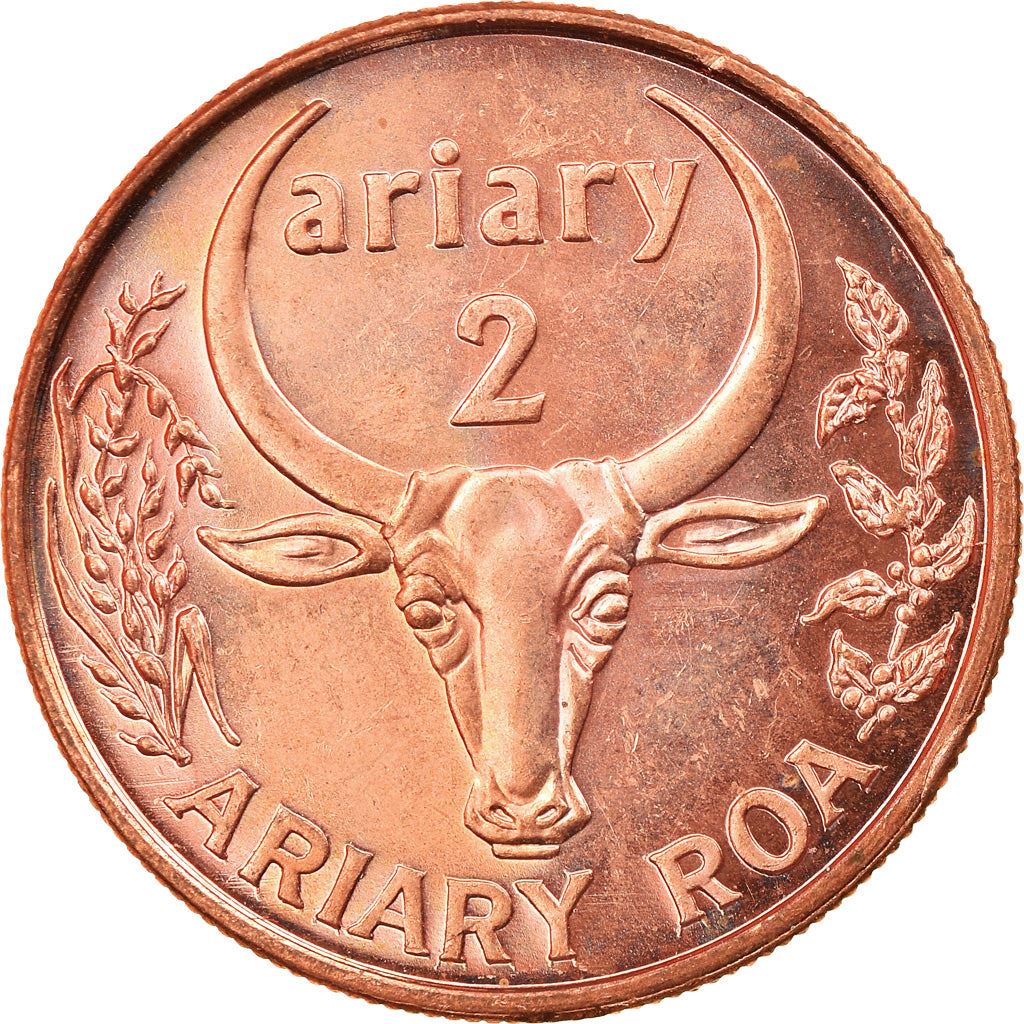 Madagaskaras | 2 Ariary moneta | Vanilė | Zebuas | Km:30 | 2003
