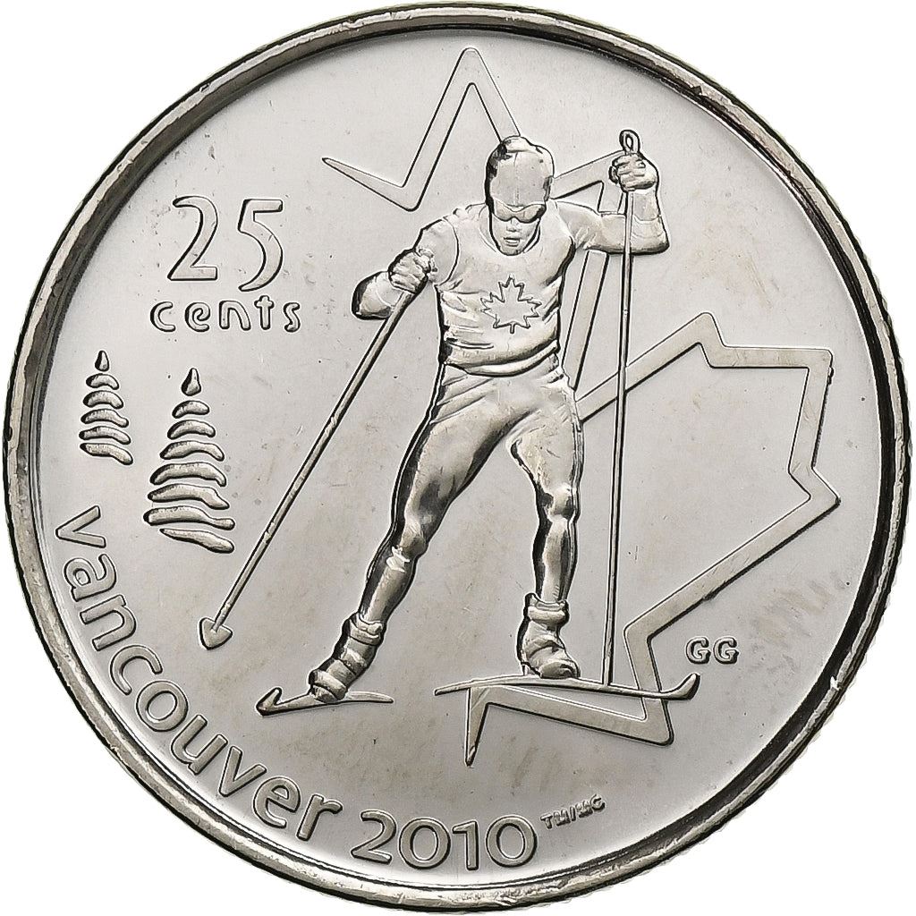 Canada | 25 Cents Coin | Nickel plated steel | Cross Country Skiing | KM:840 | 2009