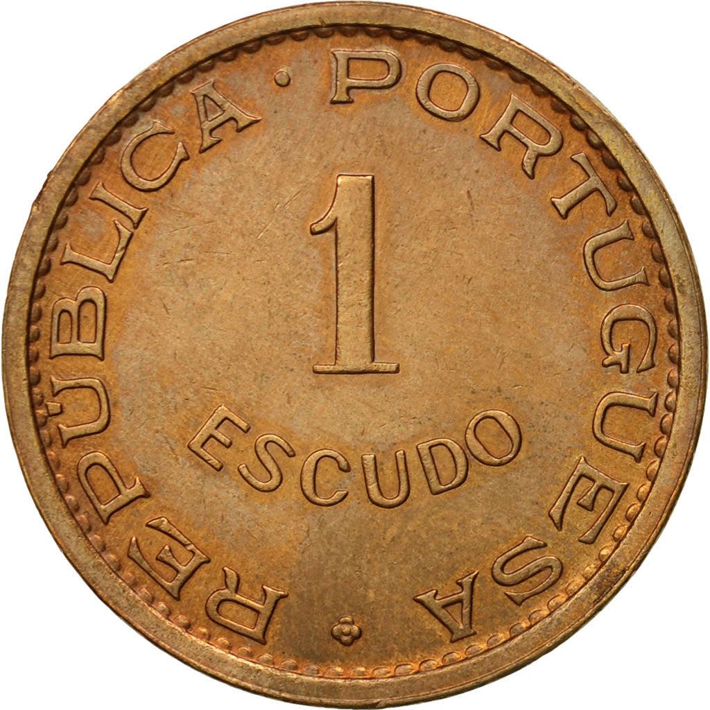Angola | 1 Escudo Coin | Horse | Elephant | Shield | Km:76 | 1953 - 1974
