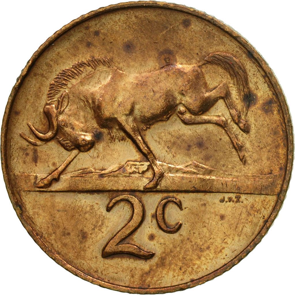 South Africa 2 Cents Coin | English Legend - SOUTH AFRICA | KM66.1 | 1965 - 1969