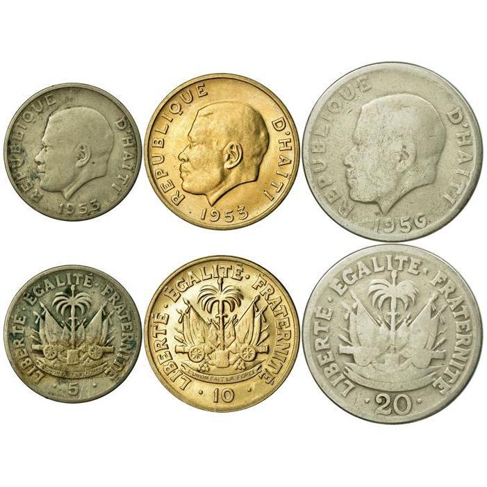 Haiti | 3 Coin Set | 5 10 20 Centimes | 1953 - 1956