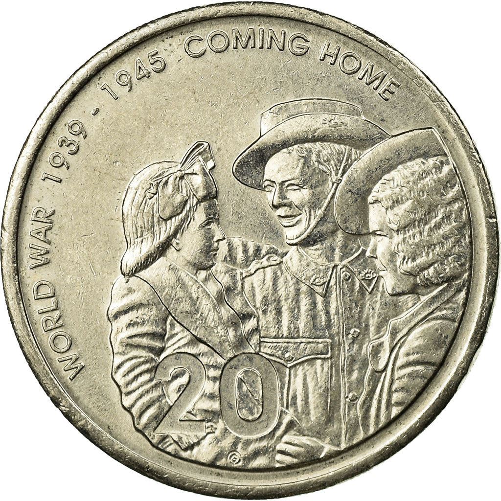 Australia | 20 Cents Coin | Anniversary of World War II | Km:745 | 2005