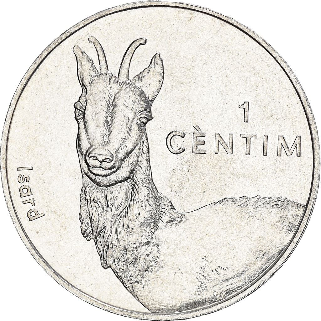 Andorra | 1 Centim Coin | Pyrenean Chamois | Km:177 | 2002