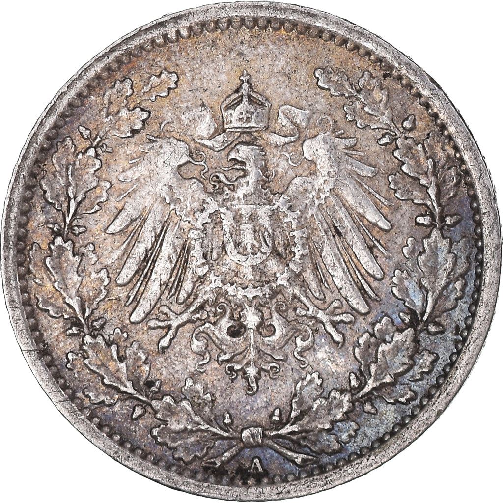 German Empire 1/2 Mark Coin | Deutsches Reich | Wilhelm II | Type 2 | KM17 | 1905 - 1919